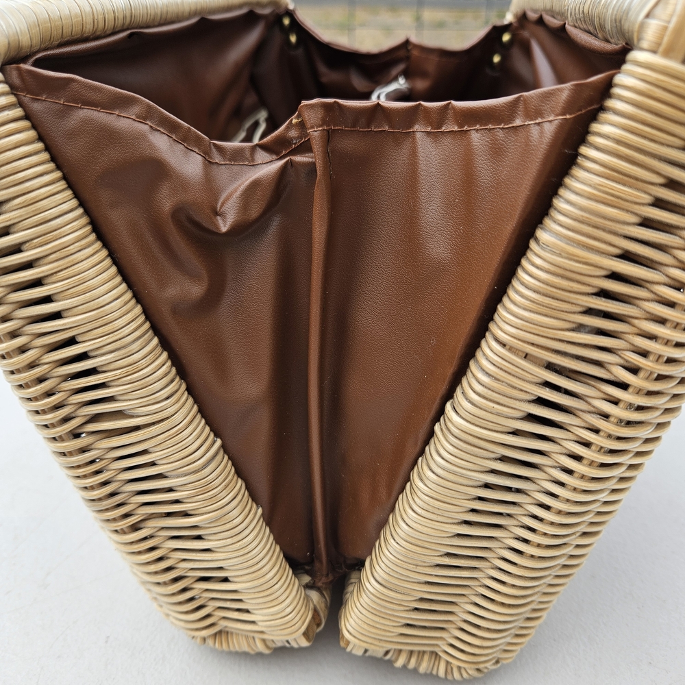 Vintage 1950's 1960's Wicker Basket Bag - Picture 9 of 9
